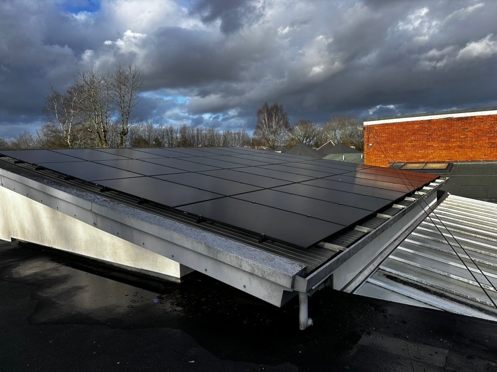 Solar panels on roof